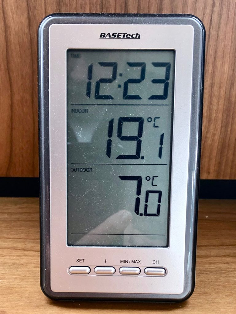 7 Grad Außentemperatur